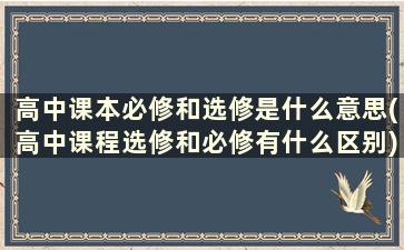 高中课本必修和选修是什么意思(高中课程选修和必修有什么区别)