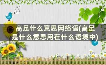 高足什么意思网络语(高足是什么意思用在什么语境中)