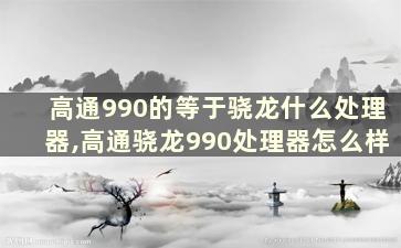 高通990的等于骁龙什么处理器,高通骁龙990处理器怎么样