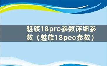 魅族18pro参数详细参数（魅族18peo参数）