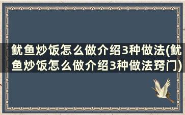 鱿鱼炒饭怎么做介绍3种做法(鱿鱼炒饭怎么做介绍3种做法窍门)