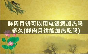 鲜肉月饼可以用电饭煲加热吗多久(鲜肉月饼能加热吃吗)