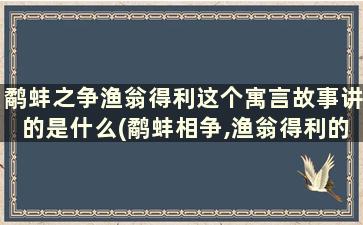 鹬蚌之争渔翁得利这个寓言故事讲的是什么(鹬蚌相争,渔翁得利的意思是指什么)