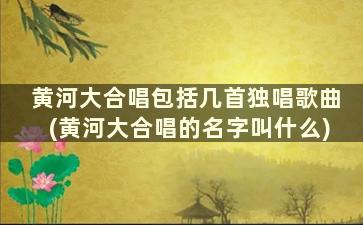 黄河大合唱包括几首独唱歌曲(黄河大合唱的名字叫什么)