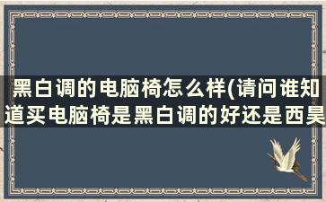 黑白调的电脑椅怎么样(请问谁知道买电脑椅是黑白调的好还是西昊的好，有人在网上买过吗)