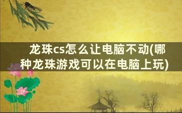 龙珠cs怎么让电脑不动(哪种龙珠游戏可以在电脑上玩)